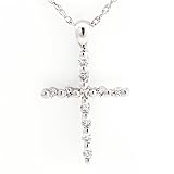 0.21 Carat 14KWG Diamond Cross Pendant