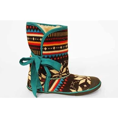 Womens Sugar Origami Fairisle Brown Ladies Boots