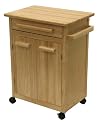 Winsome Wood Single Drawer Storage Cart, Natural