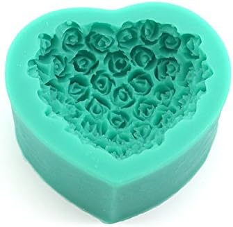 Soft Heart-shaped Roses Bouquets Sugar Cake Mold Safe Silicone Utensils Decorating Sipplies