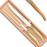 ProPassione Laguiole Carving/Serving Set in Box, Olivewood handles, polished, Dimensions: l 32 cm
