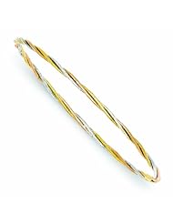 Genuine 14K Tri-Color Diamond Cut Twisted Bangle 2 Grams Of Gold 100% Satisfaction Guaranteed.