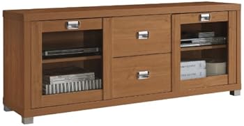Techni Mobili TV Cabinet with 2 Drawers, Maple Techni Mobili TV Cabinet with 2 Drawers, Maple