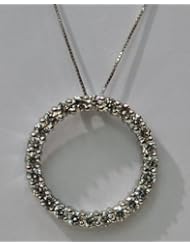 14kt White Gold Diamond Circle Pendant