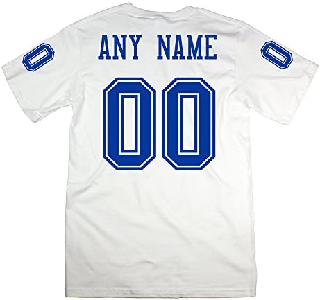 Dallas Cowboys Custom Name & Number T-shirt (White, Adult L)