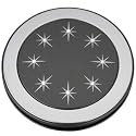 Circular Gun Metal Effect Compact Mirror with Swarovski Elements