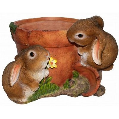 Bunnies on Resin Planter Pot
