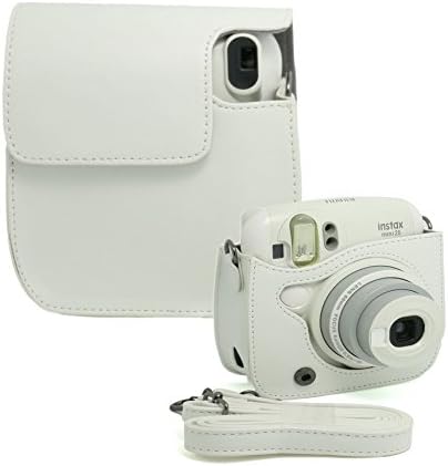 EchoAcc® Fujifilm Instax Mini 25 Case PU Leather Case Colorful Bag (White)