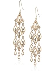Duragold 14k Yellow Gold Diamond Cut Chandelier Drop Earrings