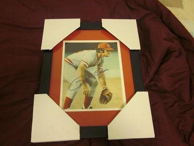 Pete Rose Cincinnati Reds Autographed Framed Photo PSA - Framed MLB Photos, Plaques, and Collages