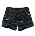 Dressation Womens Steampunk Style Overalls Design Short Pants Black