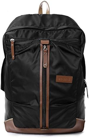Inbag Canvas Medium Daypack College Shcool Backpack (Black)