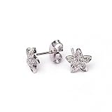 14KWG Diamond Star Earrings