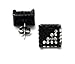 Mens Black Tone Clear/Black Cz Cube Iced Out Hip Hop Micro Pave Stud Earrings