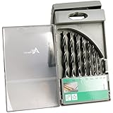 Arterki 222-3101 Metric Chrome Vanadium Brad Point Bit for Drilling Wooden Set 8-Piece Black