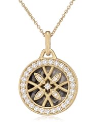 Monica Rich Kosann "Gate Lockets" Round Diamond Gate Necklace