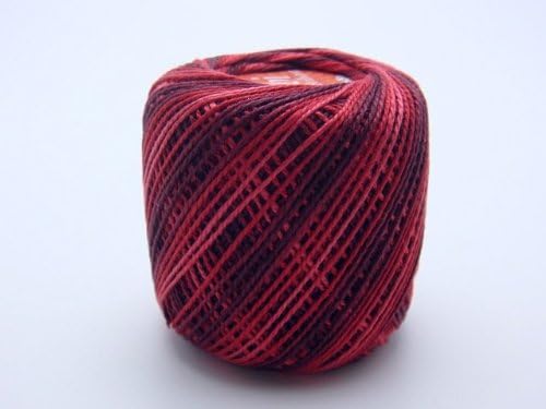 Free Ship Lot 10 Balls Variegated Maroon &amp; Red Size 8 Perle/pearl Cotton Threads for Crochet, Hardanger, Cross Stitch, Needlepoint and Other Hand Embroidery Crafts