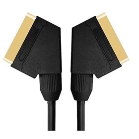ABC Products Gold LONG 5m 5 m Scart to Scart Cable Lead for Plasma TV Sky Freeview Digibox DVD Satellite VCR 21 pin metre meter