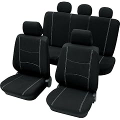 Cartrend 60215 Sitzbezug Komplettset "Nero Black & White", 11-teilig mit Dokunaht und T�V-Gutachten, Seitenairbag-geeignet