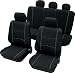 Produkt-Bild: Cartrend 60215 Sitzbezug Komplettset "Nero Black & White", 11-teilig mit Dokunaht und T&Uuml;V-Gutachten, Seitenairbag-geeignet