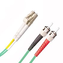 Optronics - 3m Fibre Optic Lc To St 50/125 Multimode (om3) Cable,2mm With A Low Smoke Zero Halogen Jacket - Aqua