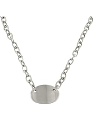 14 Karat White Gold Dog Tag Necklace (1 inch)