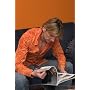 Orange: Men's Long Sleeve Fitted Clubbing Shirt, Prints, 100% Cotton, with Details