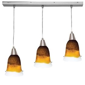 Access Lighting - 52314-BS TRA: Manhattan - 3 Light Bell Glass Bar Pendant - Brushed Steel... by Access Lighting