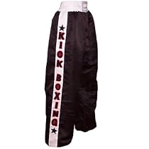Thai boxing Trouser muay thai kick boxing Trousers kickboxing Martial Arts Contact Satin Black Medium