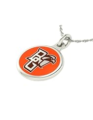 BGSU Bowling Green Falcons Charm Pendant. Solid Sterling Silver with Enamel