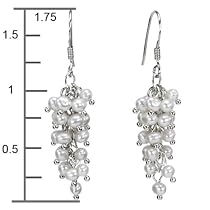 White Cultured Pearl Bunch Earrings