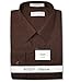 Biagio Men's 100% Cotton Solid Chocolate Brown Dress Shirt w/Convertible Cuffs