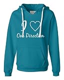 Turqberry Ladies I Love One Direction I Love 1D Deluxe Soft Fashion Hooded Sweatshirt Hoodie