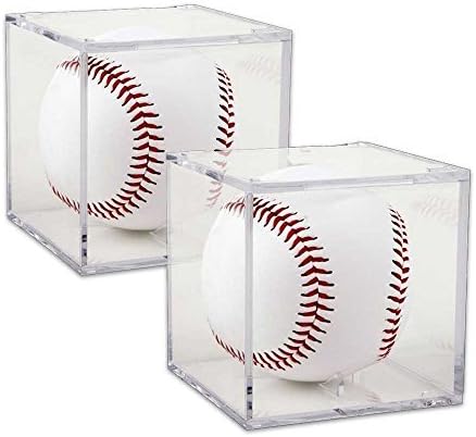 (Set of 2) Grandstand UV Protection Baseball Display with Built-in Cradle by Galaxy Star Products