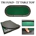 Green 72 Tri-fold Poker Chip Table Top with Cup Holders