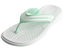 BackJoy StandRight Women's Posture Sandals, White/Green Teal, 5
