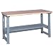 Lyon DD2572AS Comfort Edge Laminated Hardwood Top Adjustable Slide Bolt Legs Work Bench with Stringer and Shelf, 72" Width x 34" Depth x 37" Height, Dove Gray