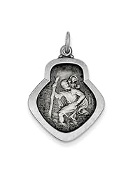 Sterling Silver Antiqued Saint Christopher Medal