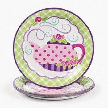 Girly Tea Party Dinner Plates (8 pc)