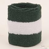 Terry Stripe Wristband Pair-Forest White
