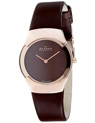 Skagen Womens Swiss Brown Leather Watch #582SRLM