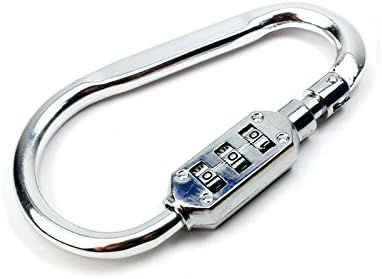 Blogger 3 Dial Combination Lock Travel Code Locks Resettable Combination Padlock Key Chain Mountaineering Key Buckles Mini Password Locker for Luggage D-type Arc-shaped Rock Climbing Travel Padlock