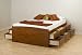 Prepac Monterey Cherry Tall Double Platform Storage Bed (12-drawers)