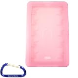 Premium Grade Silicone Gel Skin Cover (Pink) for the Barnes and Nobles Nook eReader with Free Carabiner Key Chain