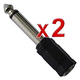 Audio 1/4" to 1/8" Mono Adapter, Qty: 2