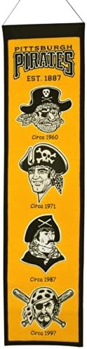 MLB Baseball Pittsburgh Pirates - 8"x32" Heavy Wool with Embroidery Sport Team Logo Unframed Heritage Banner #2022