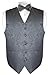 Vesuvio Napoli Men's Paisley Design Dress Vest & Bow Tie CHARCOAL GREY Color BOWTie Set