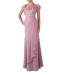 Pleated Applique Evening Dress/Mother-of-the-Bride Dress 