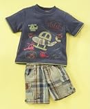 Nannette Baby Boy Tee and Plaid Short Set