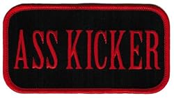 Ass Kicker Patch Embroidered Iron-On Tough Guy Biker Emblem